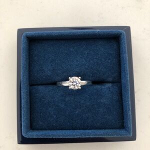 18k white gold 0.50 carat moissanite ring with MoissaniteCo center stone size 4